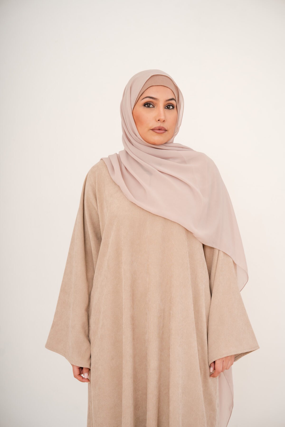 Nude Corduroy Abaya - Image 14