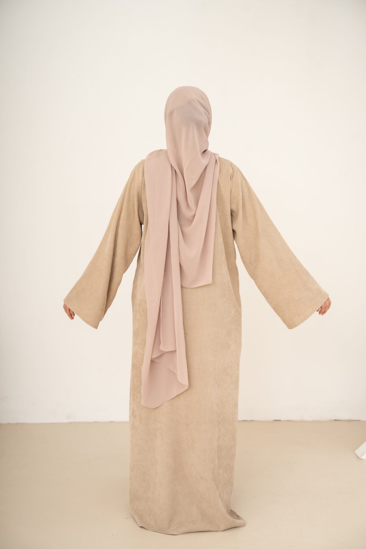 Nude Corduroy Abaya - Image 7