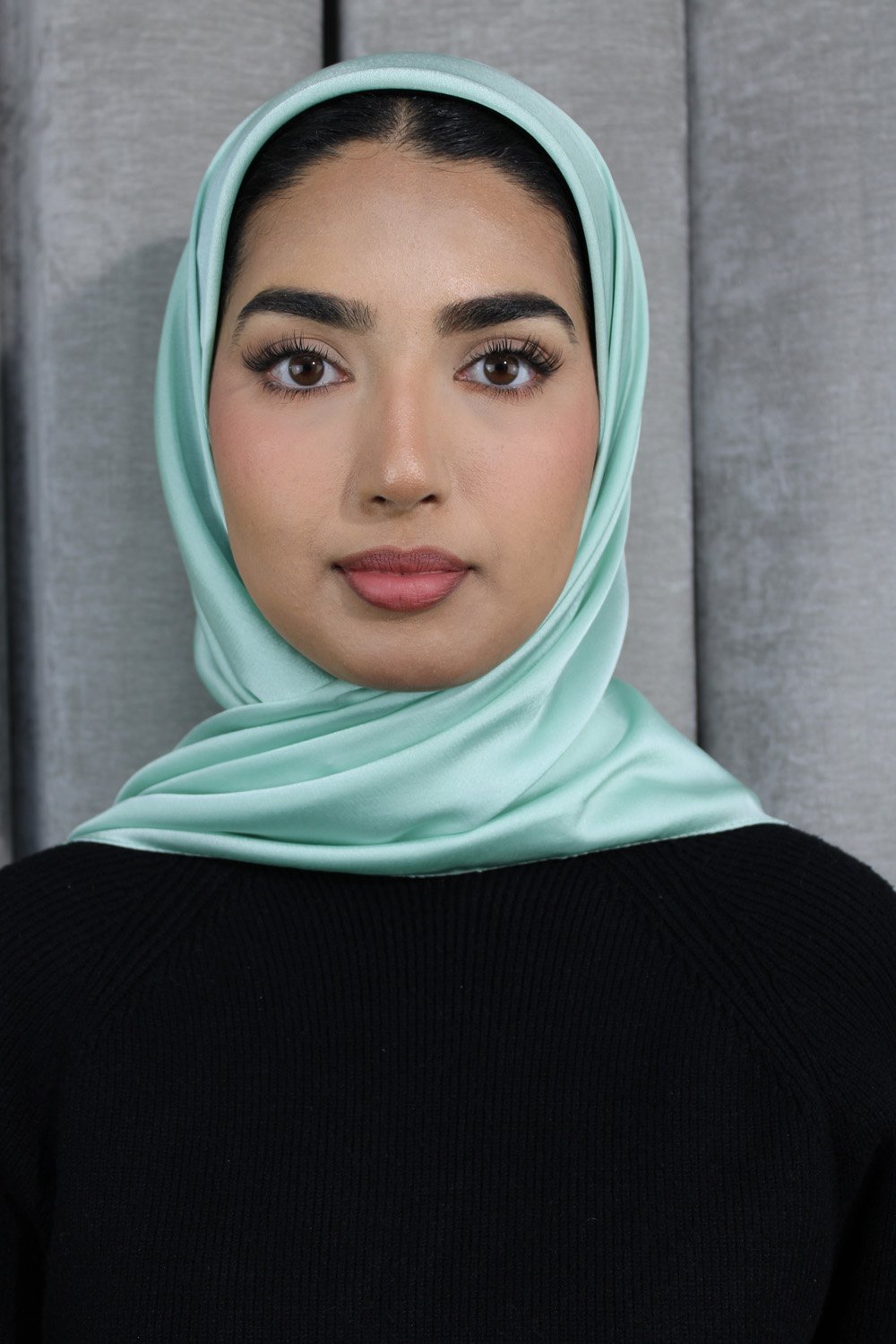 Glossy Silk Square Signature Hijab | Mint