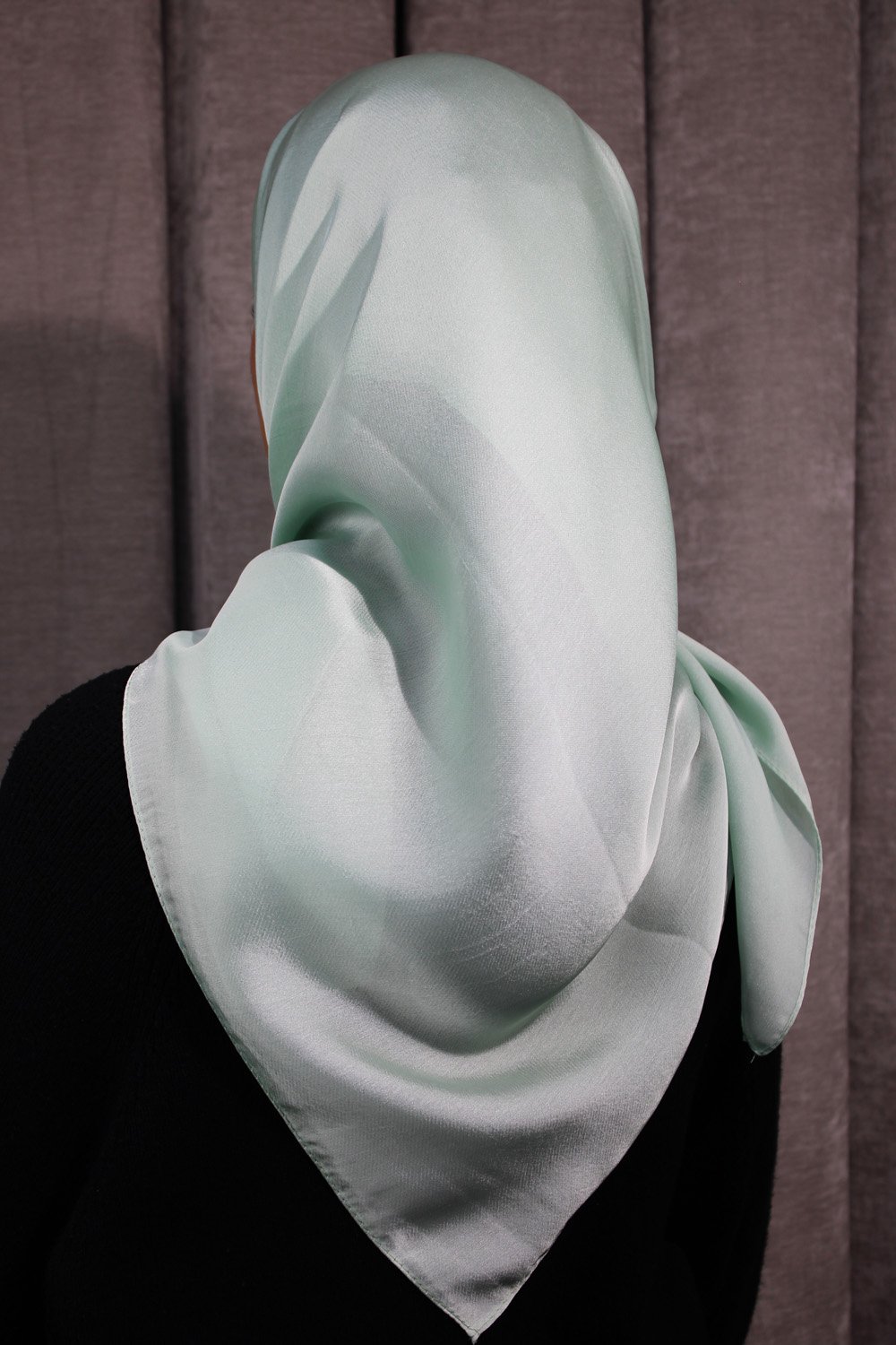 Glossy Silk Square Signature Hijab | Mint - Image 2