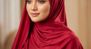 Best Rabaya Liquid Jersey Deep Red Hijab in UK
