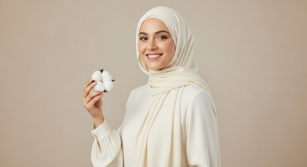 Best Cotton Crepe Cream Hijab in UK Online