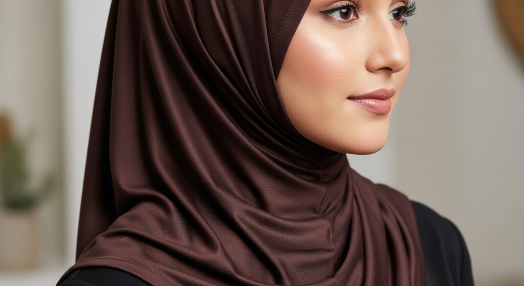 Best Liquid Jersey Dark Brown Hijab online in UK