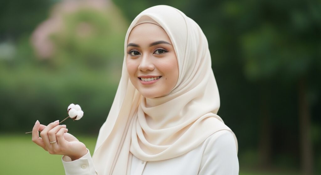 Best Rabaya Cotton Crepe Cream hijab in uk