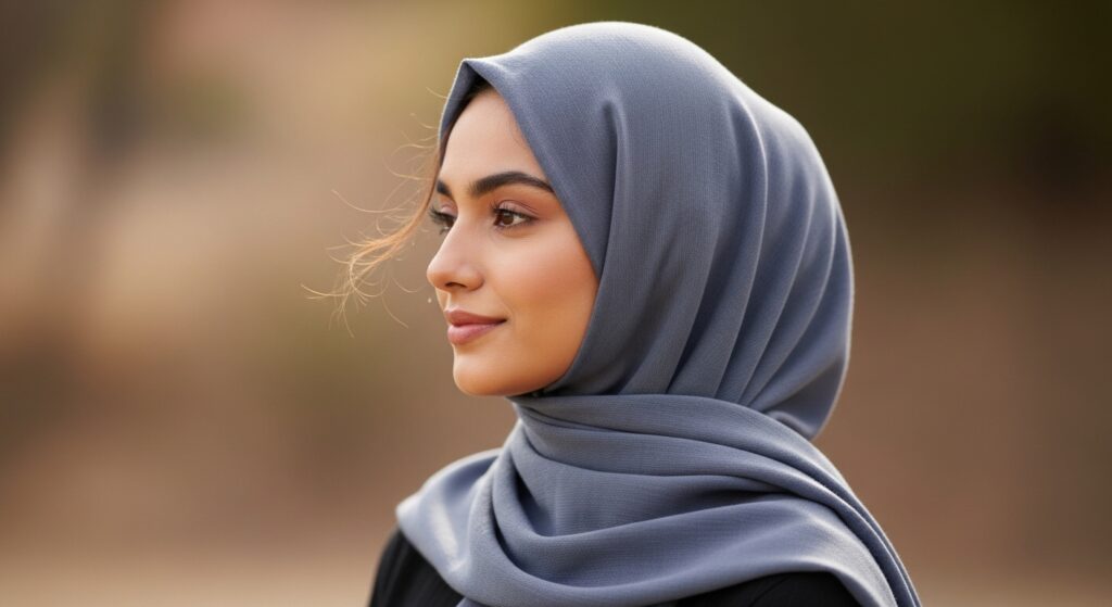 buy best Cotton crepe slate grey hijab in bolton uk