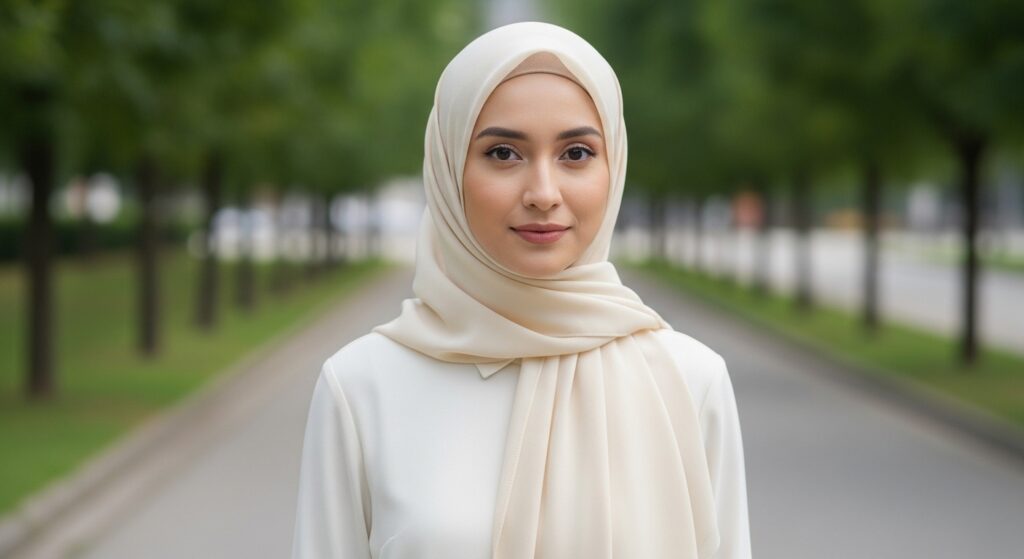 Buy Best Cotton Crepe Cream hijab in Bolton uk