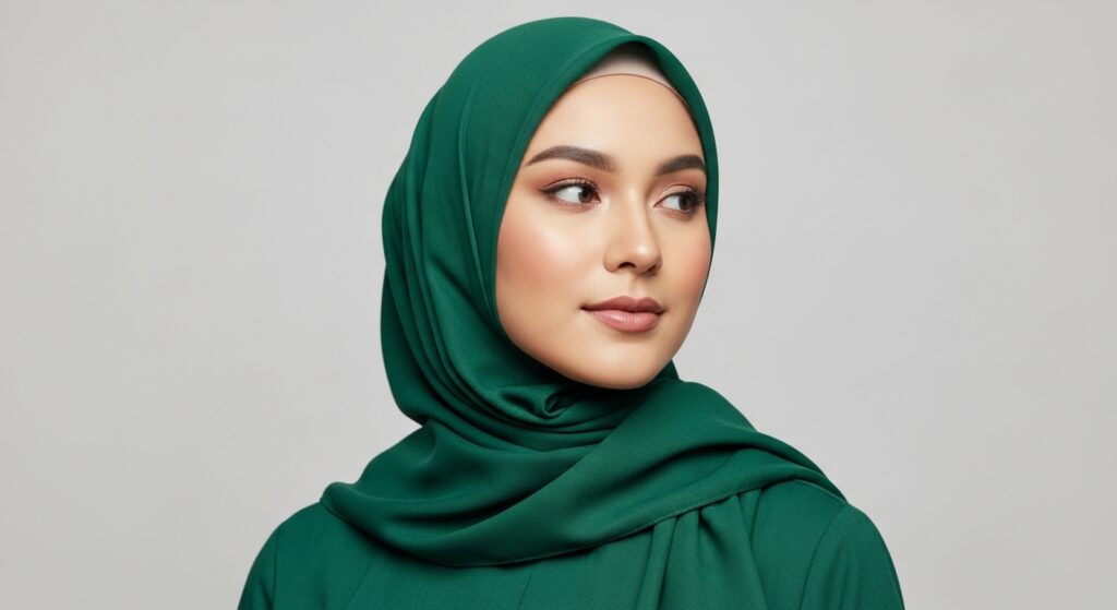buy best cotton creap green hijab in Bolton uk