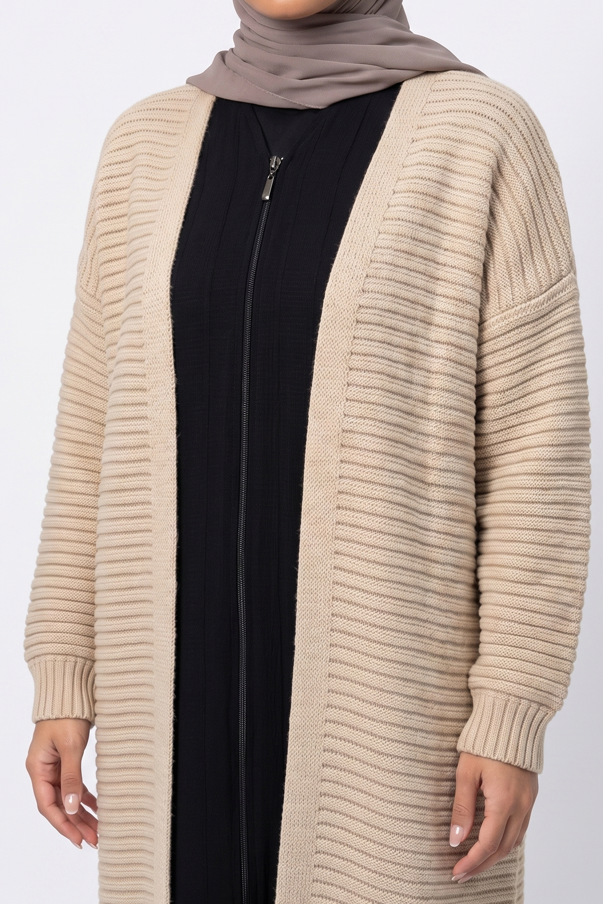 Ribbed Cardigans - Beige - Image 5