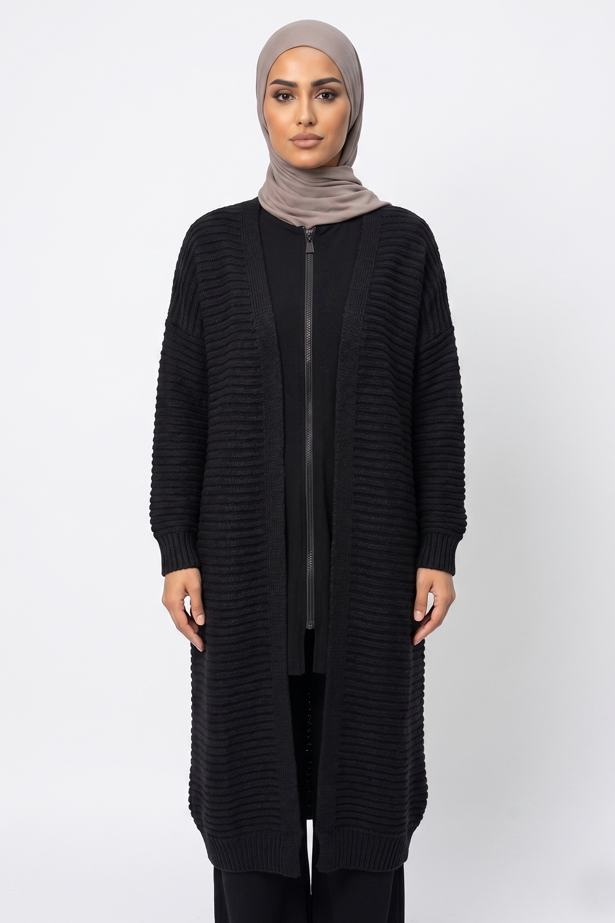 Ribbed Cardigans - Black - Image 6