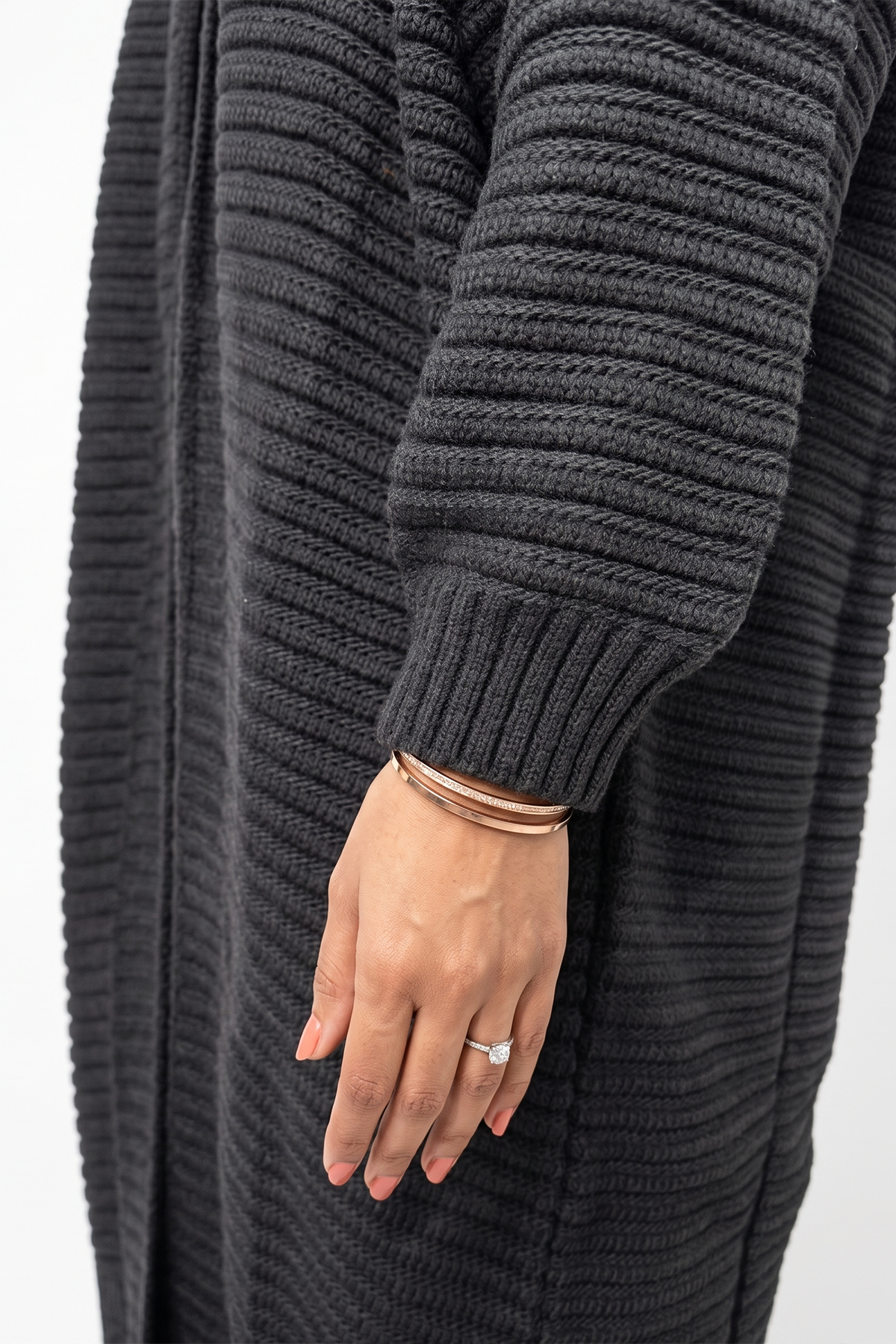 Ribbed Cardigans - Black - Image 3