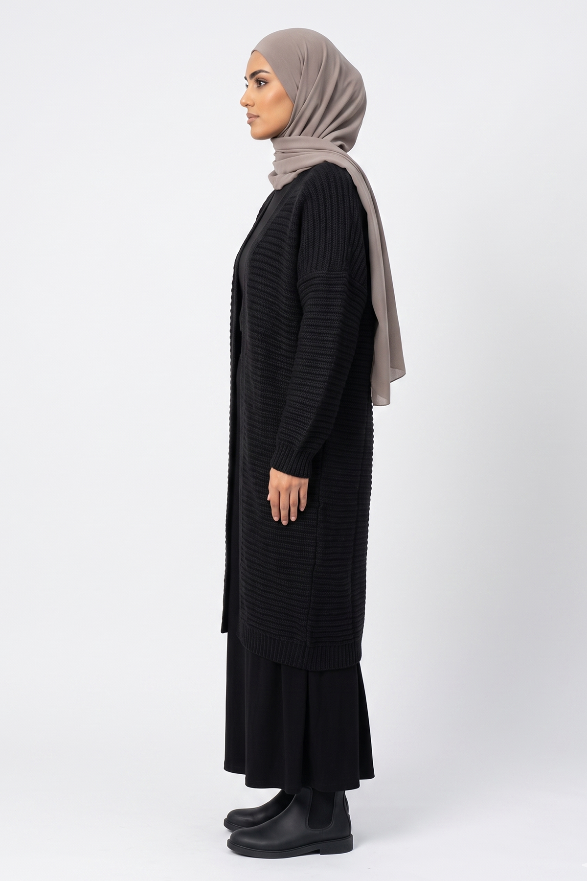 Ribbed Cardigans - Black - Image 4