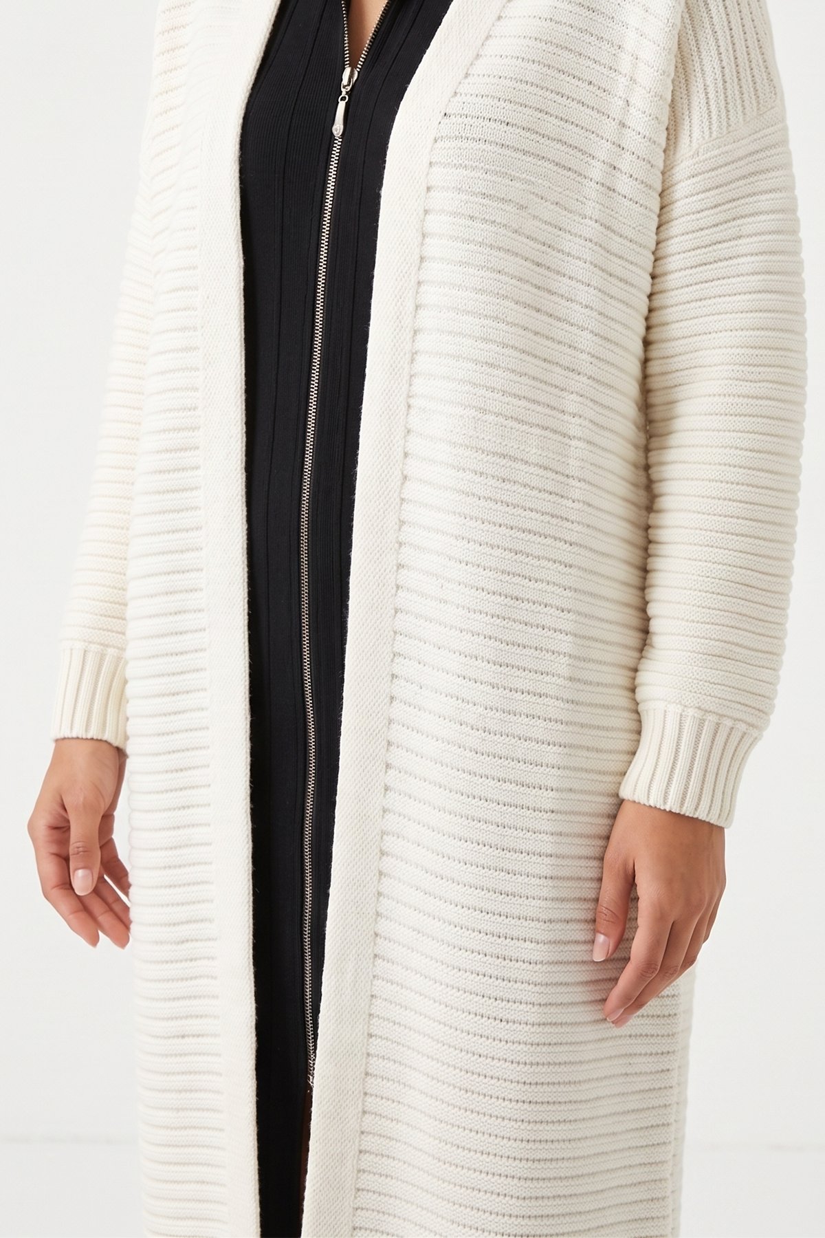 Ribbed Cardigans - Cream - Image 5
