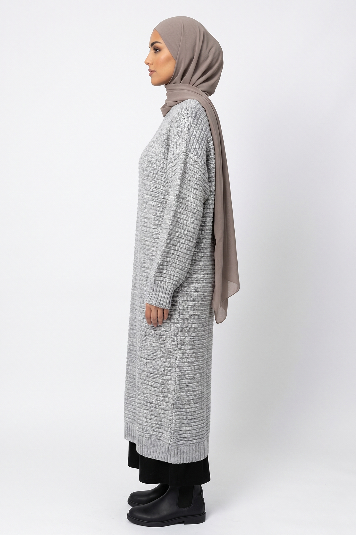 Ribbed Cardigans - Grey - Image 4