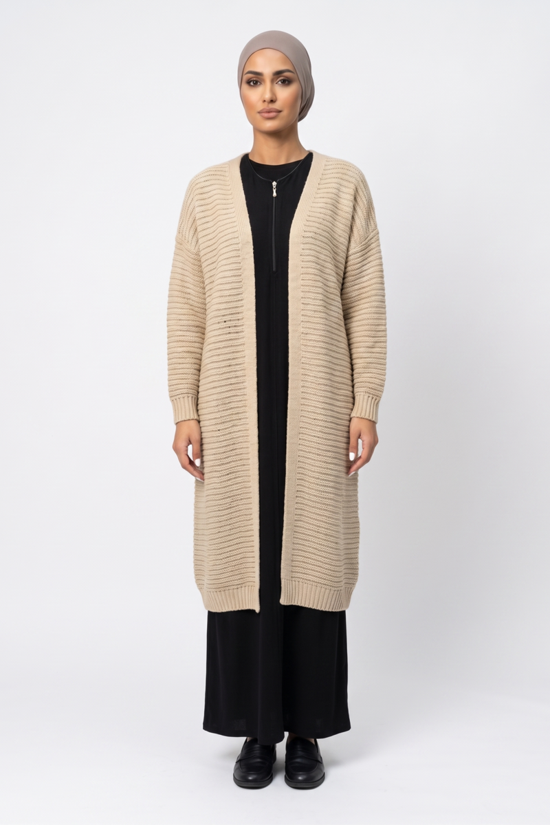 Ribbed Cardigans - Beige
