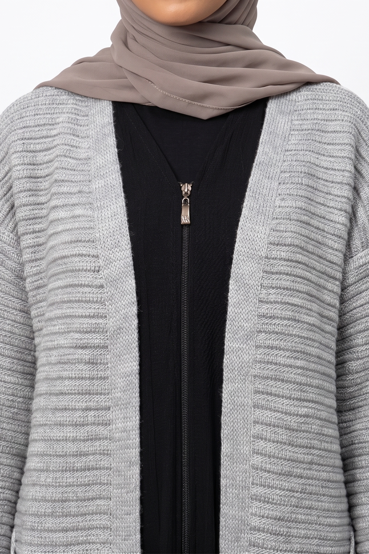 Ribbed Cardigans - Grey - Image 2