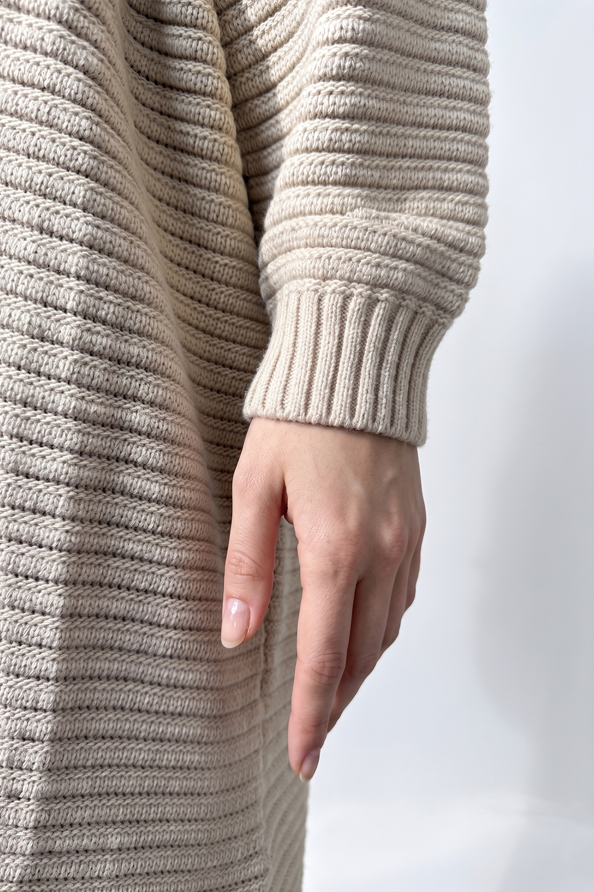 Ribbed Cardigans - Beige - Image 4