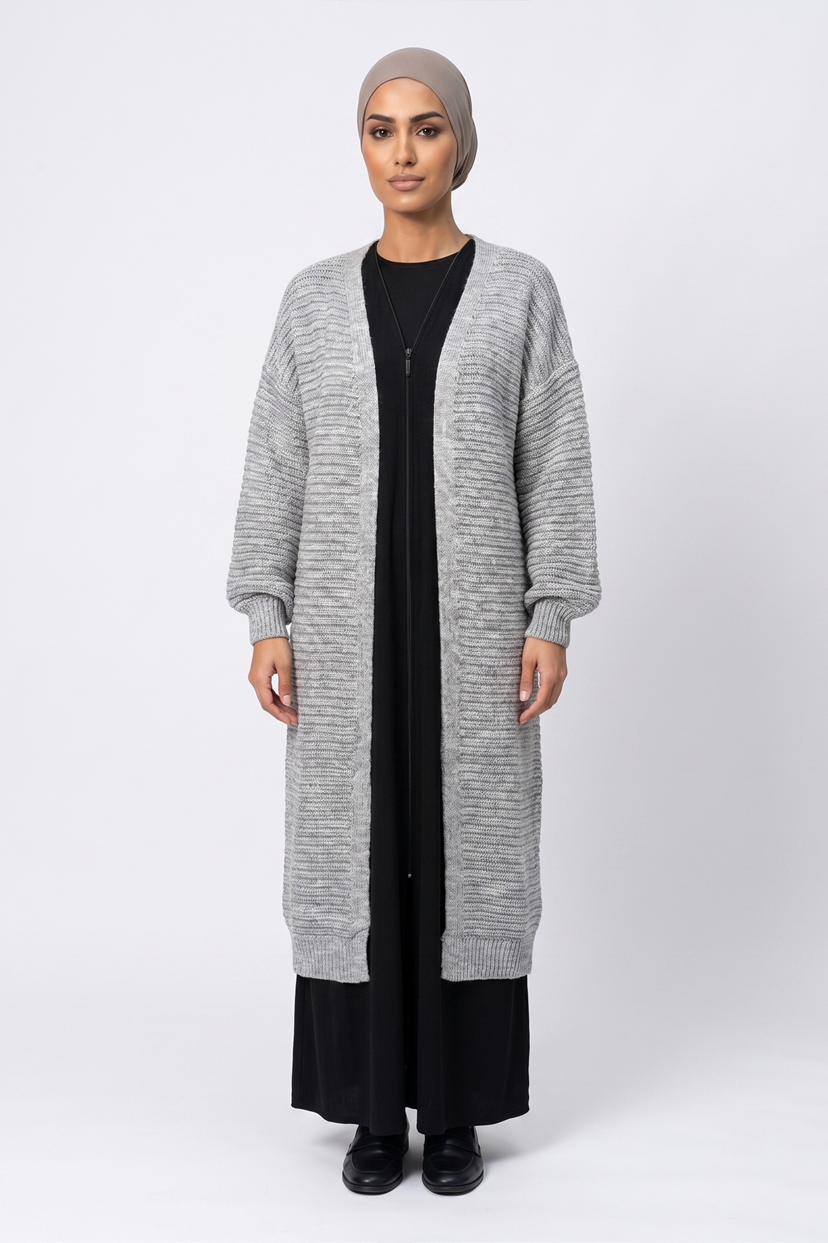 Ribbed Cardigans - Grey