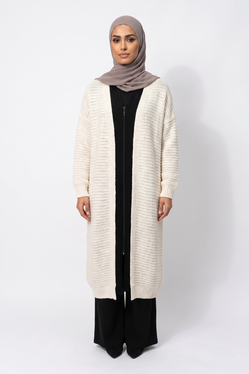 Ribbed Cardigans - Cream